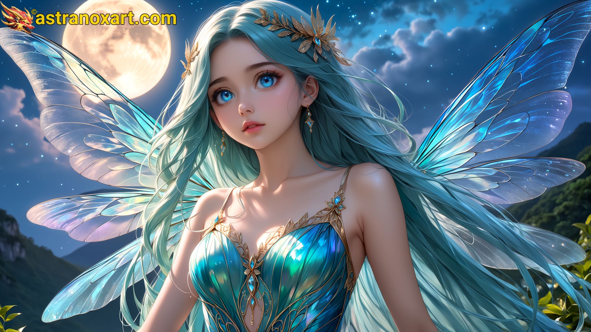 Amazing Young Female  at  - Download Free 4K Wallpaper Fantasy wallpaper with  Eyes and  Hair.