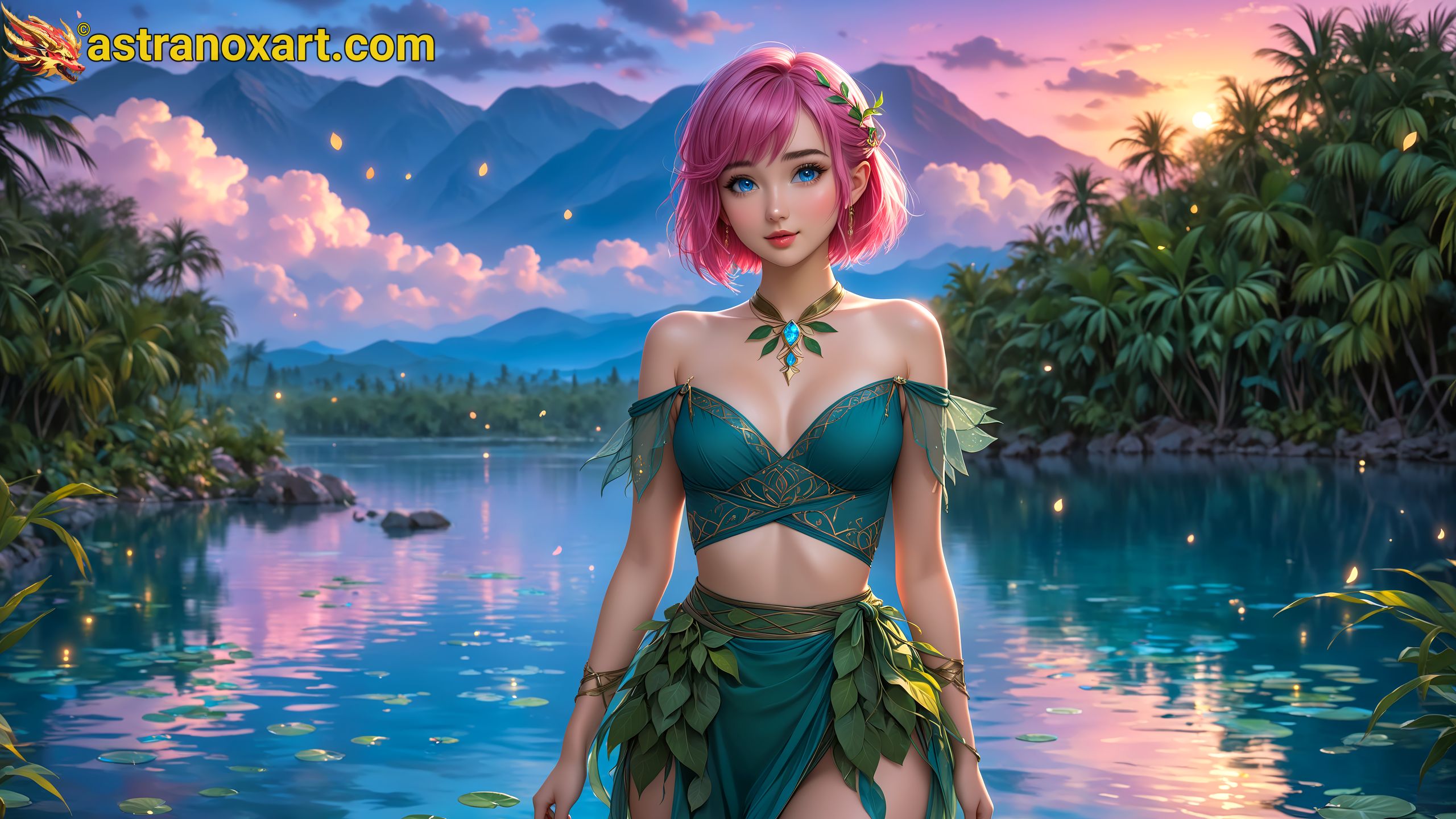 Amazing Young Female  at  - Download Free 4K Wallpaper Fantasy wallpaper with  Eyes and  Hair.