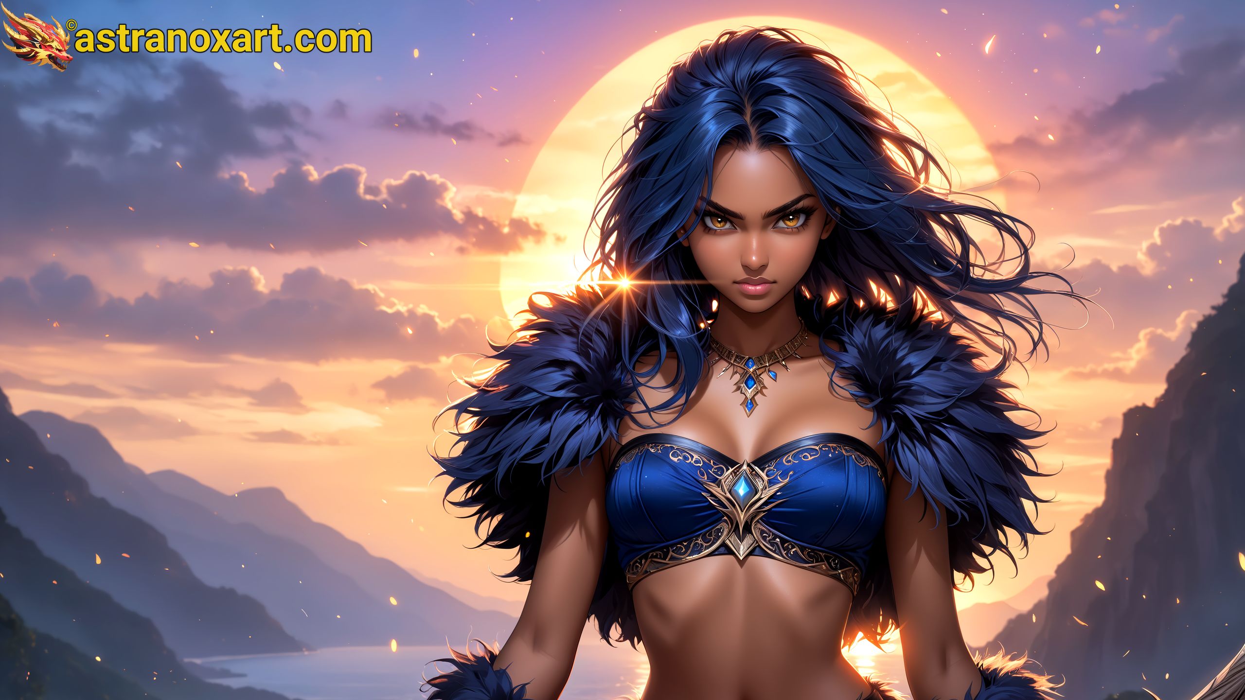 Amazing Young Female  at  - Download Free 4K Wallpaper Fantasy wallpaper with  Eyes and  Hair.