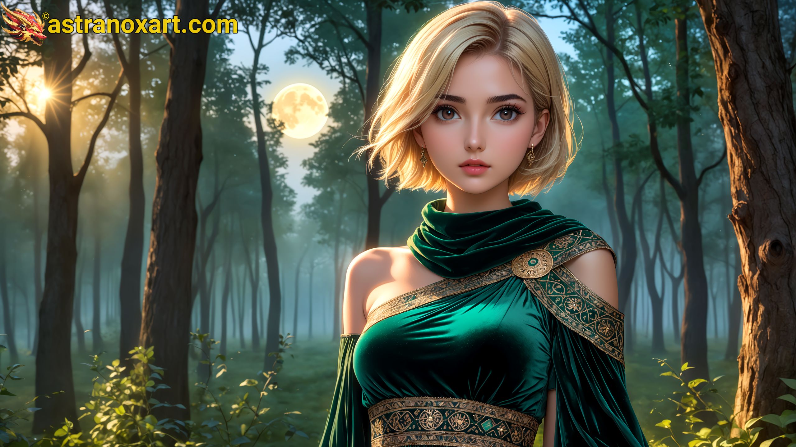 Amazing Young Female  at  - Download Free 4K Wallpaper Fantasy wallpaper with  Eyes and  Hair.