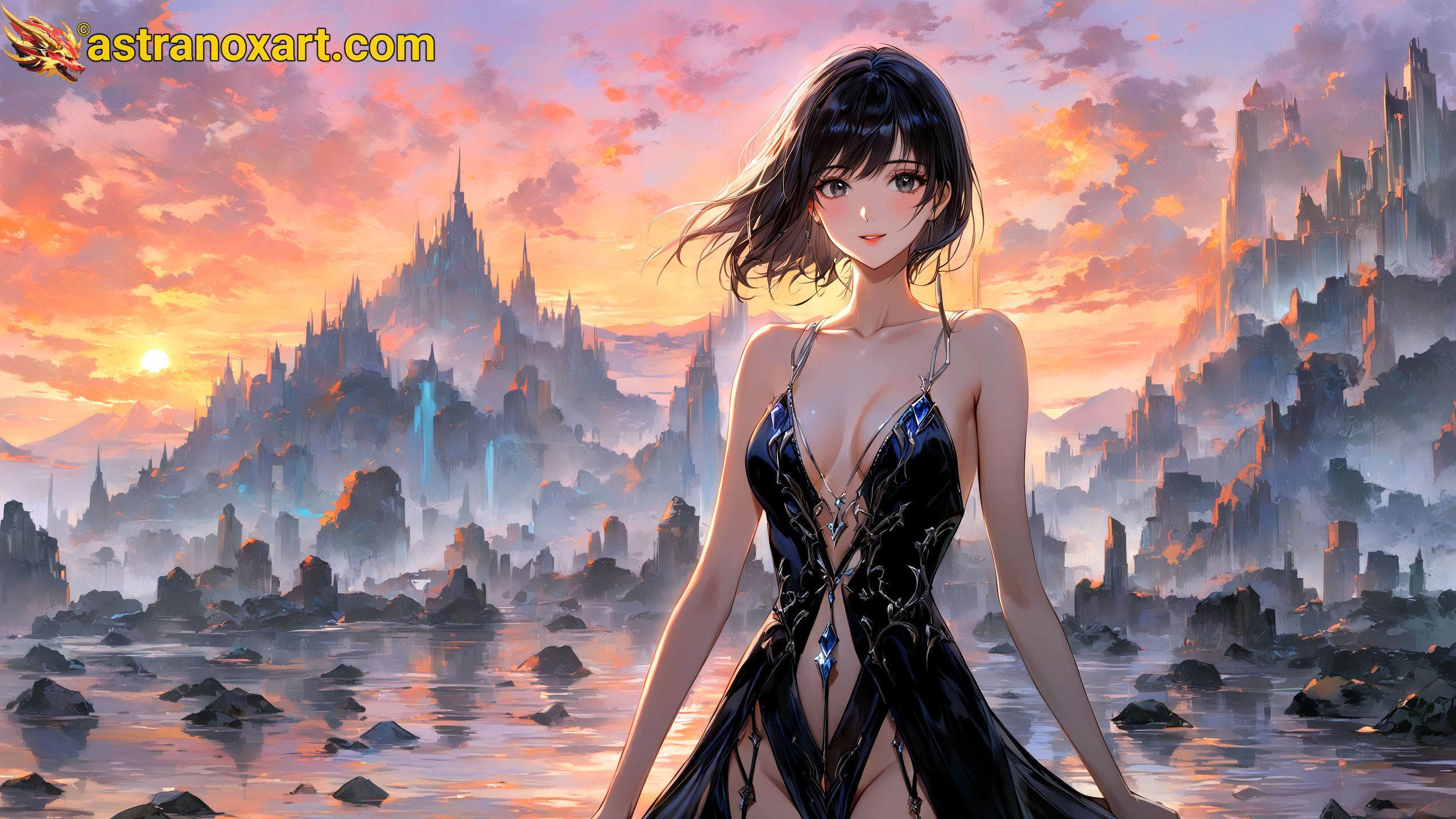 Amazing Young Female  at  - Download Free 4K Wallpaper Fantasy wallpaper with  Eyes and  Hair.