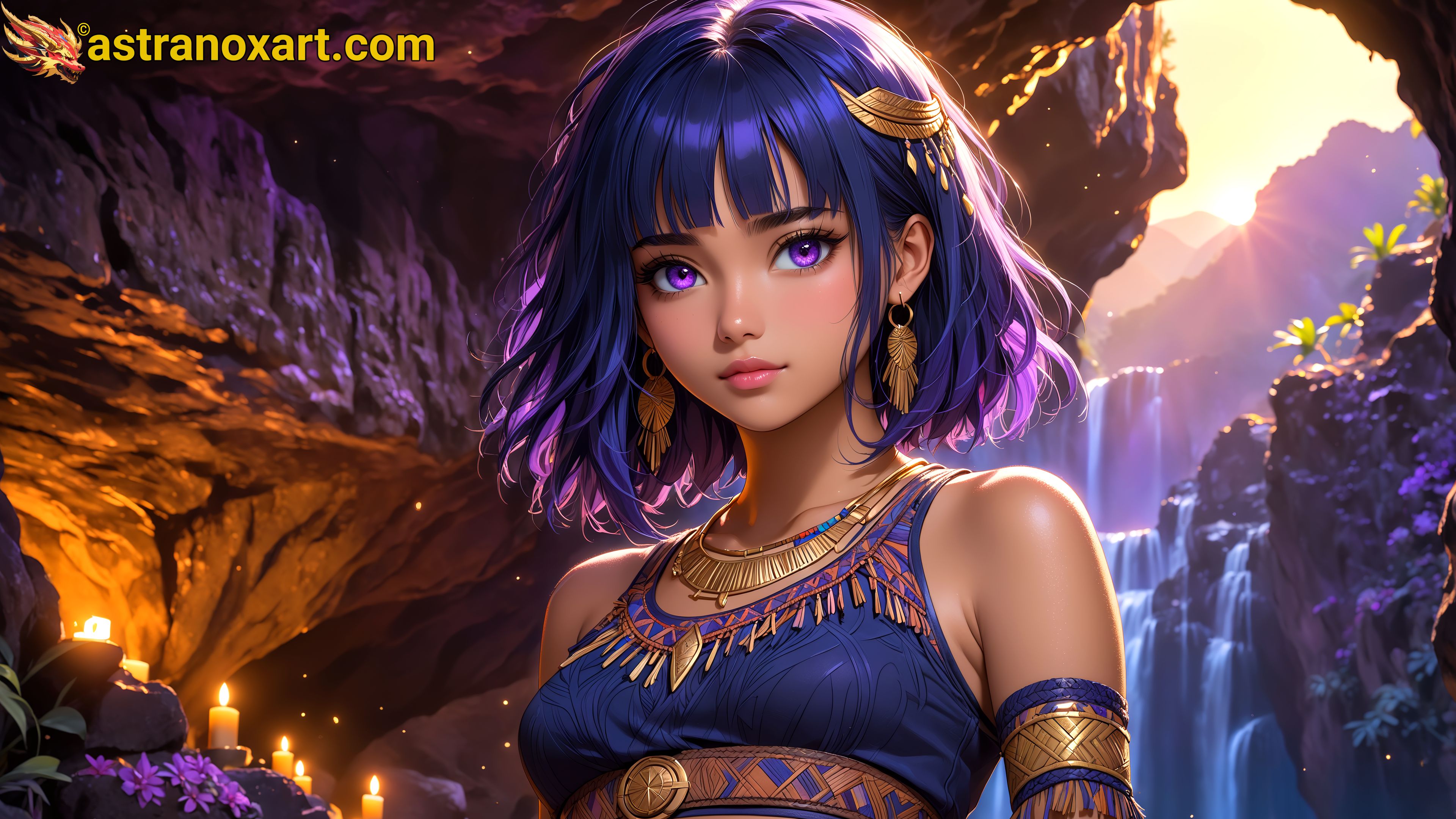 Amazing Young Female  at  - Download Free 4K Wallpaper Fantasy wallpaper with  Eyes and  Hair.