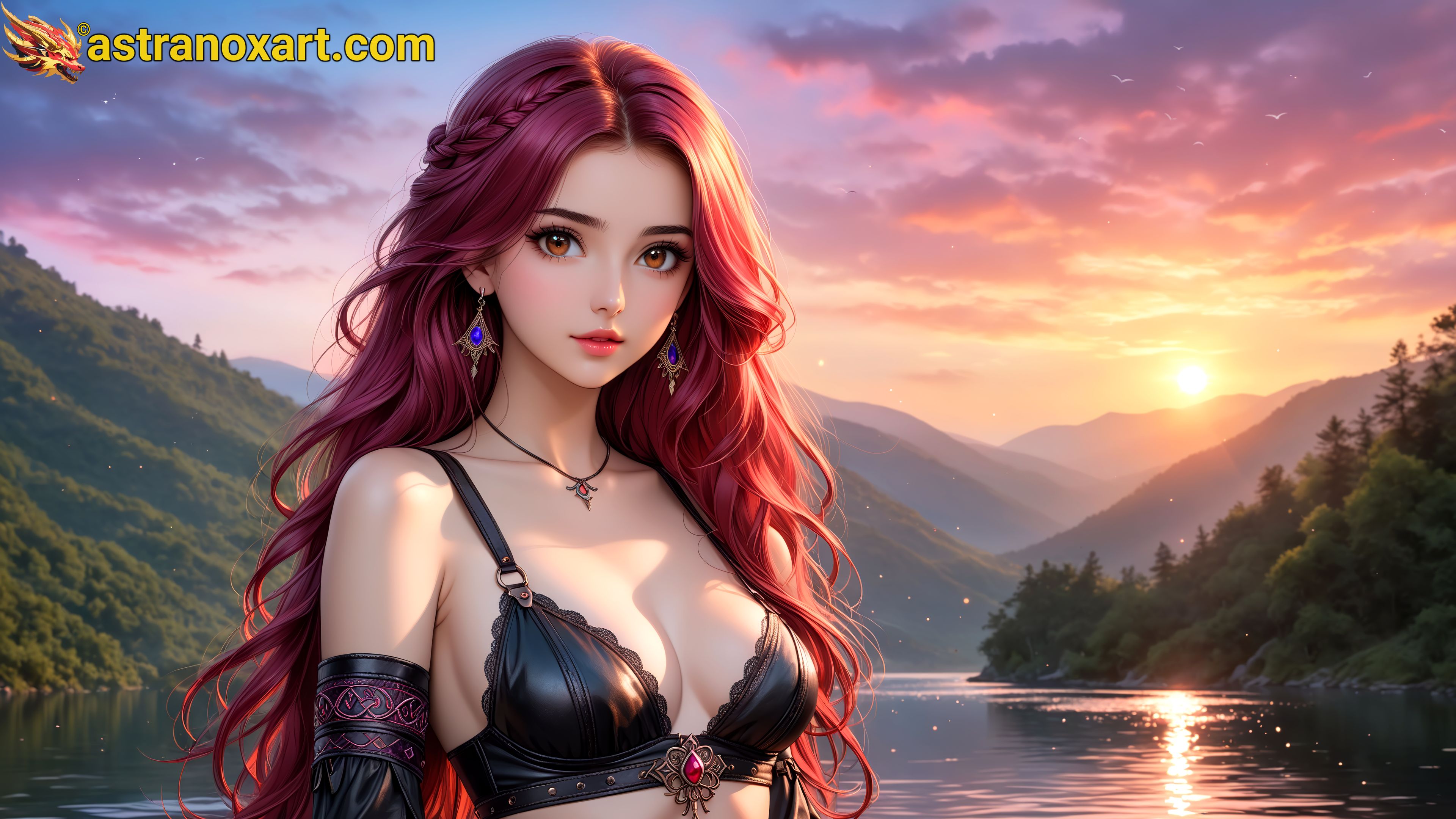 Amazing Young Female  at  - Download Free 4K Wallpaper Fantasy wallpaper with  Eyes and  Hair.