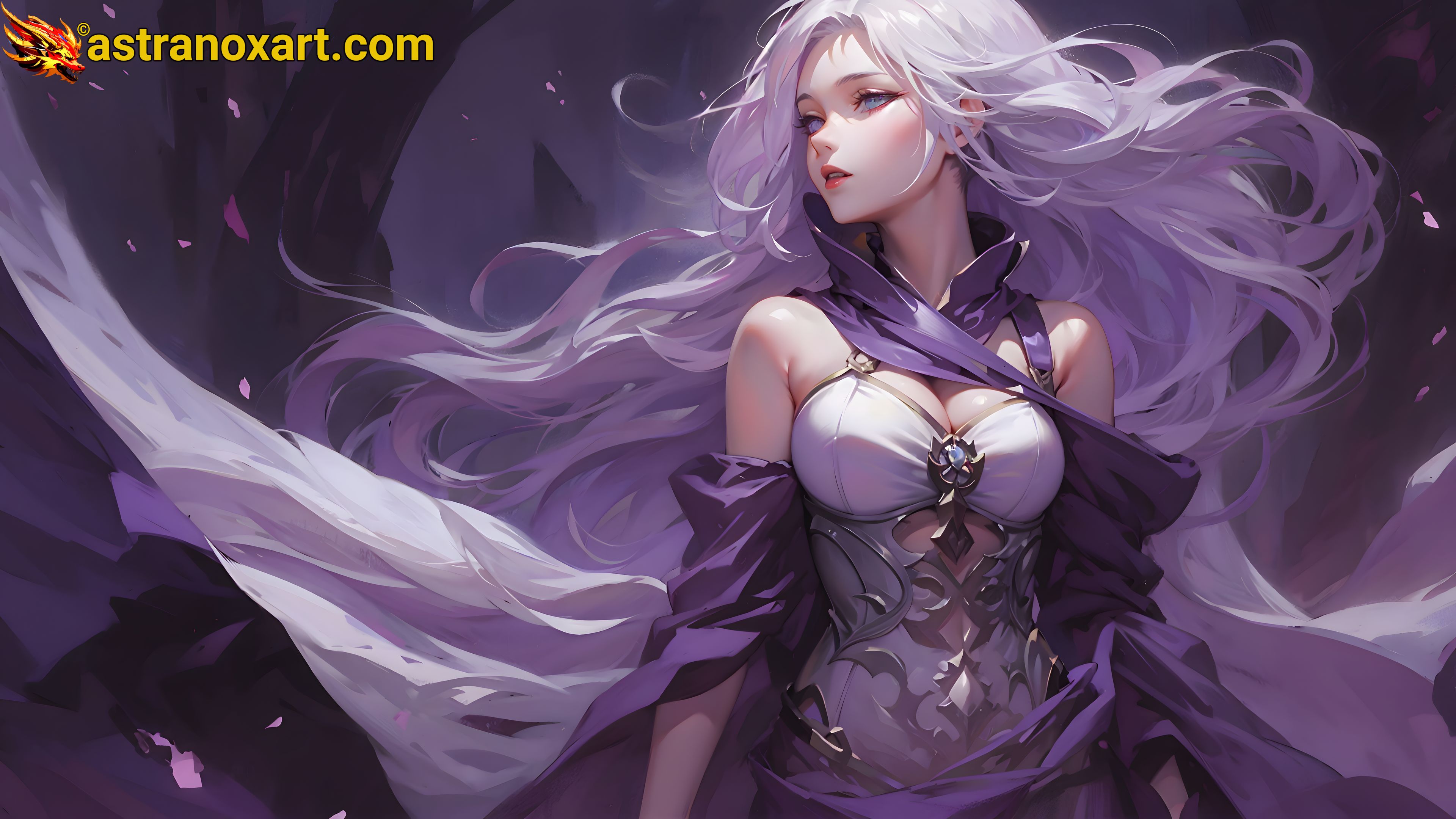 Breathtaking 4K anime wallpaper depicting a captivating chronomancer from a dark fantasy fractured realm. Astranox Art