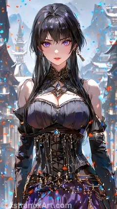 Female unknown wallpaper displays a pleasant view , she has unknown eyes and medium unknown hair - Free Fantasy Wallpaper - Astranox Art