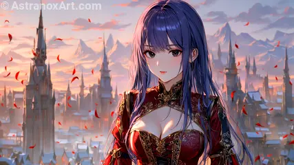 Female unknown wallpaper displays a pleasant view , she has unknown eyes and medium unknown hair - Free Fantasy Wallpaper - Astranox Art