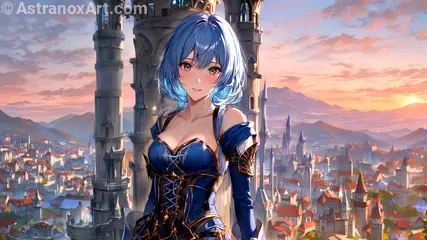 Female unknown wallpaper displays a pleasant view , she has unknown eyes and medium unknown hair - Free Fantasy Wallpaper - Astranox Art